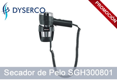 Secador mural negro SGH300801 para baños de hotel